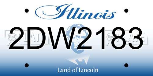 2DW2183 Illinois License Plate