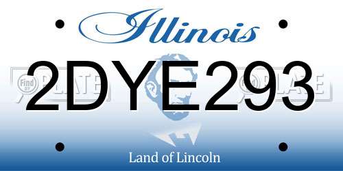 2DYE293 Illinois License Plate