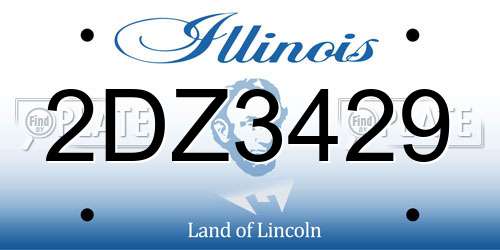 2DZ3429 Illinois License Plate