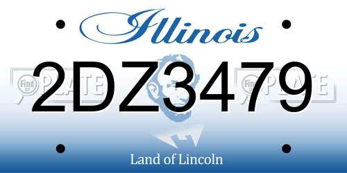 2DZ3479 Illinois License Plate