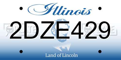 2DZE429 Illinois License Plate