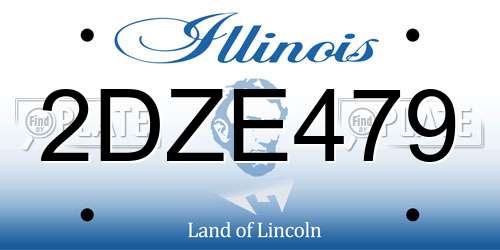 2DZE479 Illinois License Plate