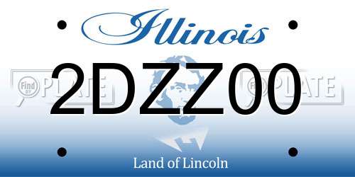 2DZZ00 Illinois License Plate