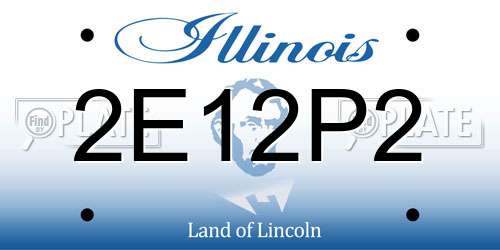 2E12P2 Illinois License Plate