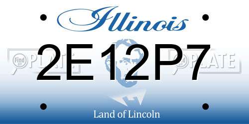 2E12P7 Illinois License Plate