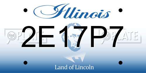 2E17P7 Illinois License Plate