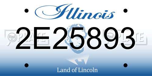 2E25893 Illinois License Plate