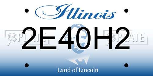 2E40H2 Illinois License Plate