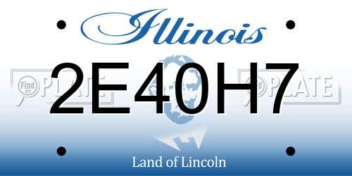 2E40H7 Illinois License Plate