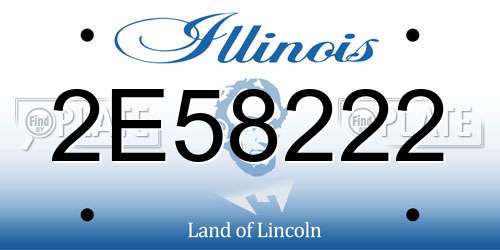 2E58222 Illinois License Plate