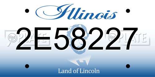 2E58227 Illinois License Plate