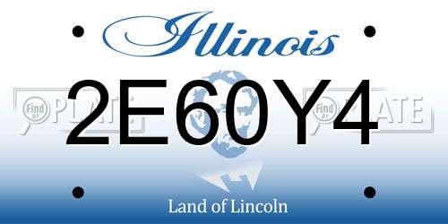 2E60Y4 Illinois License Plate