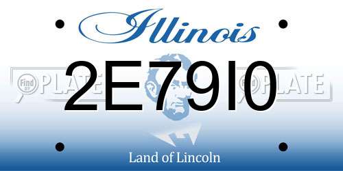 2E79I0 Illinois License Plate
