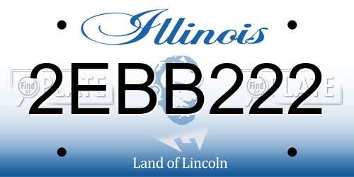 2EBB222 Illinois License Plate