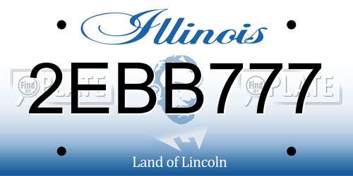 2EBB777 Illinois License Plate
