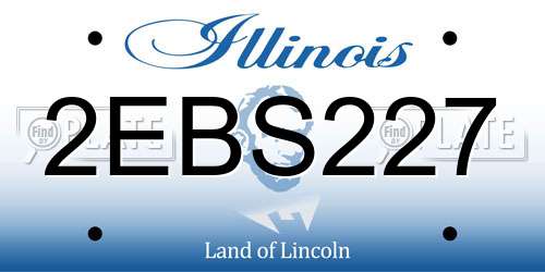 2EBS227 Illinois License Plate
