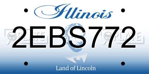 2EBS772 Illinois License Plate