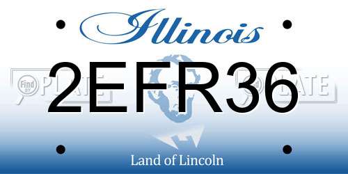 2EFR36 Illinois License Plate