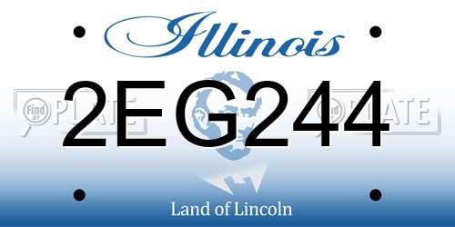 2EG244 Illinois License Plate