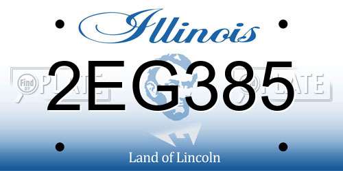 2EG385 Illinois License Plate