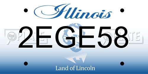 2EGE58 Illinois License Plate
