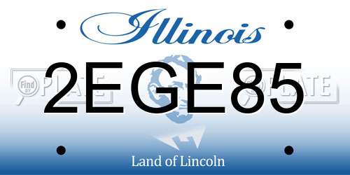 2EGE85 Illinois License Plate