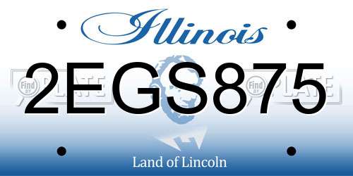 2EGS875 Illinois License Plate