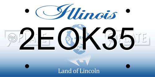 2EOK35 Illinois License Plate
