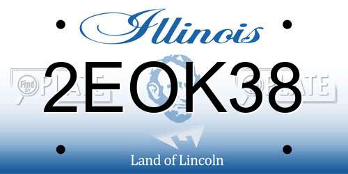 2EOK38 Illinois License Plate
