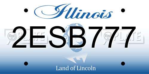 2ESB777 Illinois License Plate