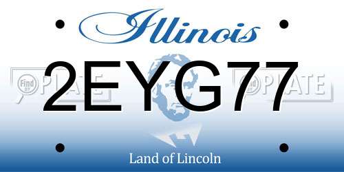 2EYG77 Illinois License Plate