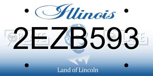 2EZB593 Illinois License Plate