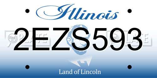 2EZS593 Illinois License Plate