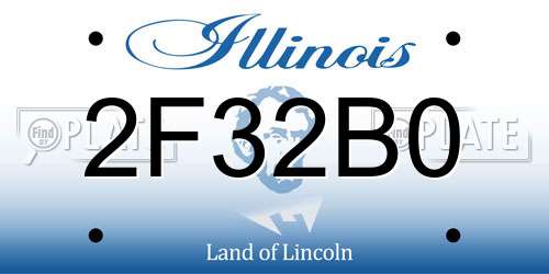 2F32B0 Illinois License Plate
