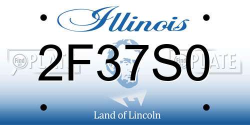 2F37S0 Illinois License Plate