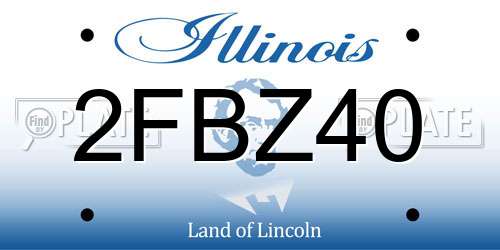 2FBZ40 Illinois License Plate