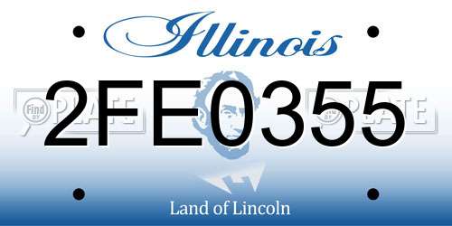 2FE0355 Illinois License Plate