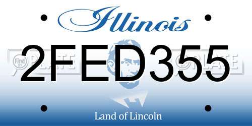 2FED355 Illinois License Plate