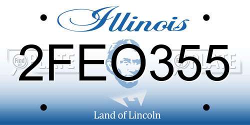 2FEO355 Illinois License Plate