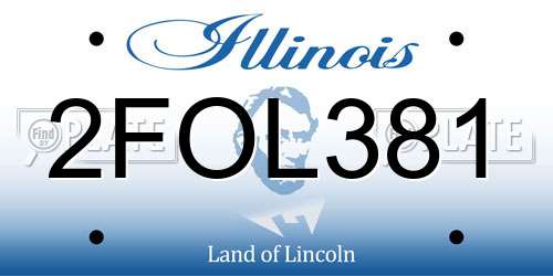 2FOL381 Illinois License Plate