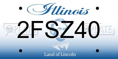 2FSZ40 Illinois License Plate