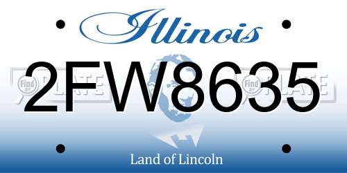 2FW8635 Illinois License Plate