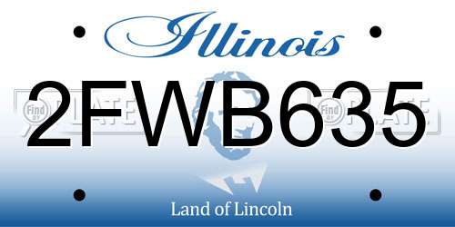 2FWB635 Illinois License Plate
