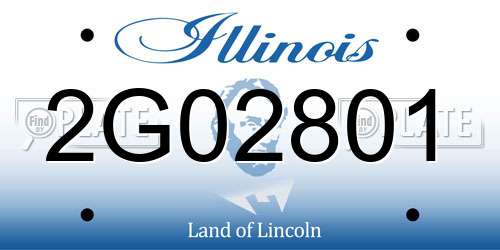 2G02801 Illinois License Plate