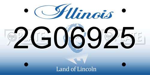 2G06925 Illinois License Plate