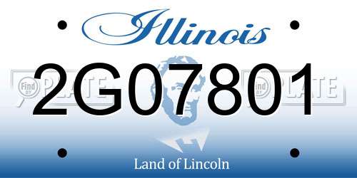 2G07801 Illinois License Plate