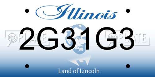2G31G3 Illinois License Plate