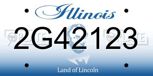 2G42123 Illinois License Plate