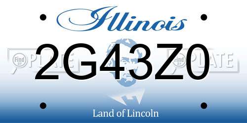 2G43Z0 Illinois License Plate