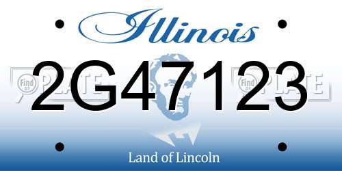 2G47123 Illinois License Plate